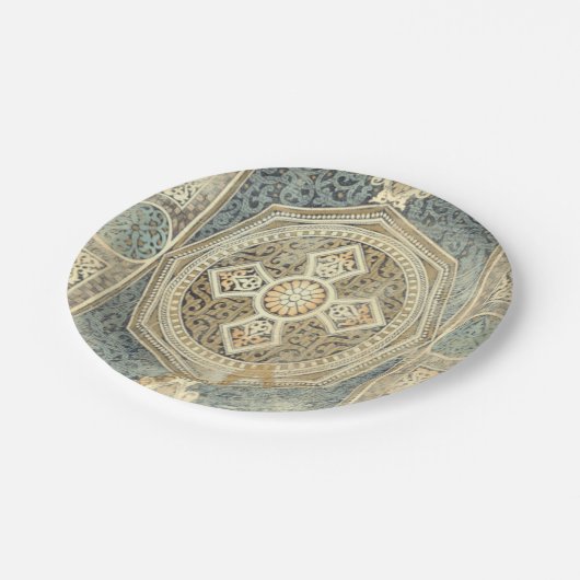 siertapijt met  geometrisch ontwerp papieren bordje (Gekanteld)