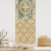 siertapijt met geometrisch ontwerp poster (Keuken)