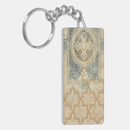 siertapijt met  geometrisch ontwerp sleutelhanger (Voorkant Links)