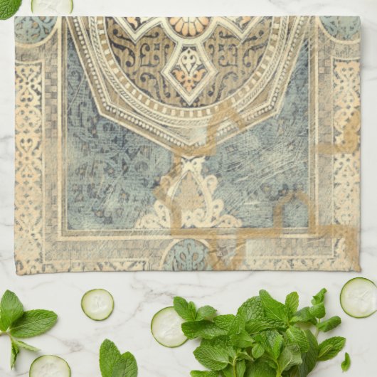 siertapijt met geometrisch ontwerp theedoek (Gevouwen)