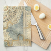 siertapijt met geometrisch ontwerp theedoek (Quarter Fold)