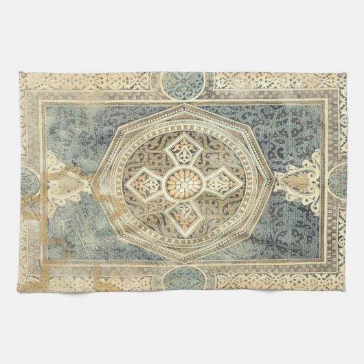 siertapijt met geometrisch ontwerp theedoek (Horizontaal)