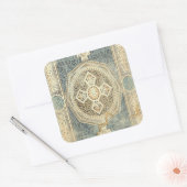 siertapijt met geometrisch ontwerp vierkante sticker (Envelop)