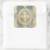 siertapijt met geometrisch ontwerp vierkante sticker (Tas)