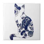 siertegels, bloemkat tegeltje (Voorkant)