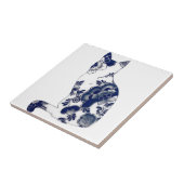 siertegels, bloemkat tegeltje (Zijkant)