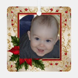Siertemplate voor baby's eerste kerstfoto metalen ornament