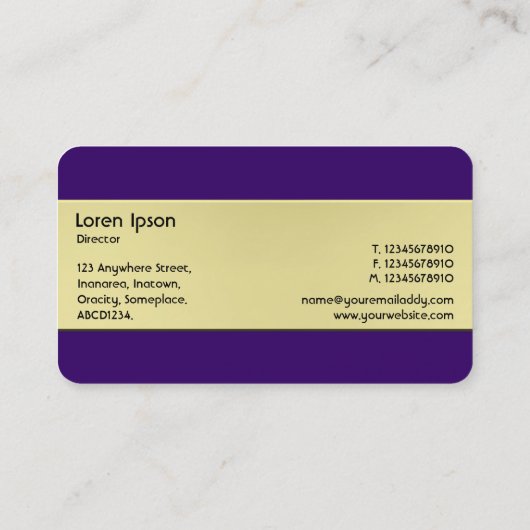 Sierversiering - Goud en Paarse Visitekaartje (Achterkant)