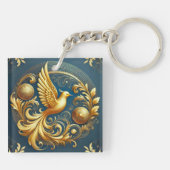 Siervogel Gouden Embleem Bedel Sleutelhanger (Achterkant)