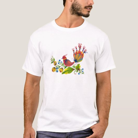 Siervogel met bloemen en bessen t-shirt (Voorkant)