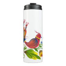Siervogel met bloemen en bessen