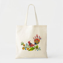 Siervogel met bloemen en bessen