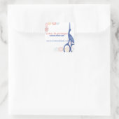 Siervogel ooievaar schaar naaiende naaister vierkante sticker (Tas)