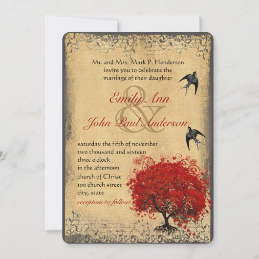 siervogels basispapier van het hartritmeblad kaart (Achterkant)