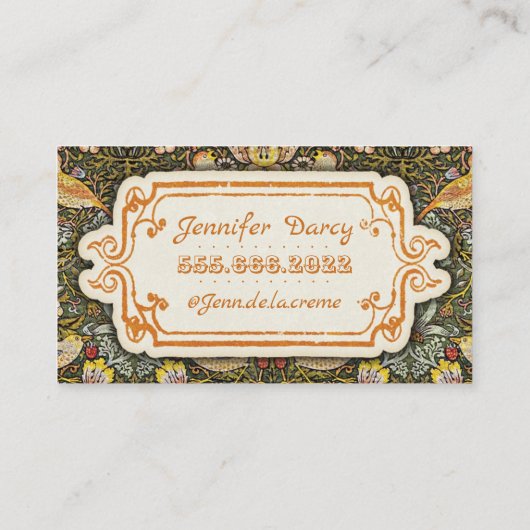 siervogels en aardbeien visitekaartje (Achterkant)