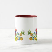 Siervogels met bloemen & bessen Kunst mok (Midden)