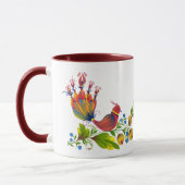 Siervogels met bloemen & bessen Kunst mok (Links)