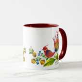 Siervogels met bloemen & bessen Kunst mok (Voorkant rechts)