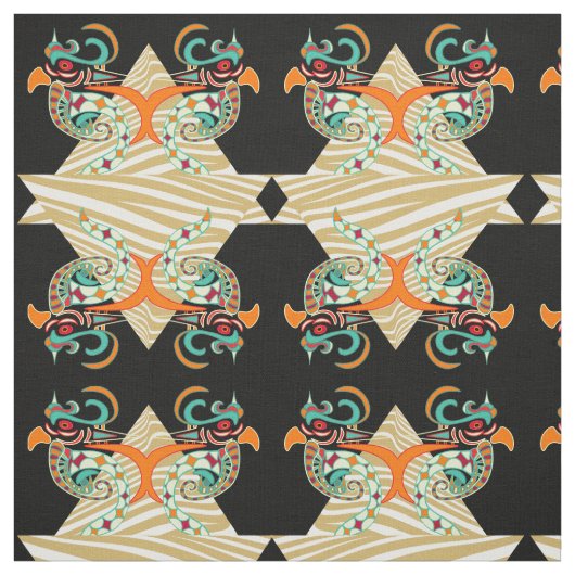 Siervogels & zebra stof (Swatch)