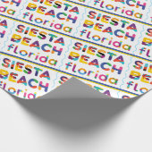 Siesta Beach, Florida. Kleurig tekstpatroon Cadeaupapier (Hoek)