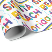 Siesta Beach, Florida. Kleurig tekstpatroon Cadeaupapier (Rol Hoek)