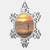 Siesta Beach herinneringen voor kerstmis Tin Sneeuwvlok Ornament (Rechts)