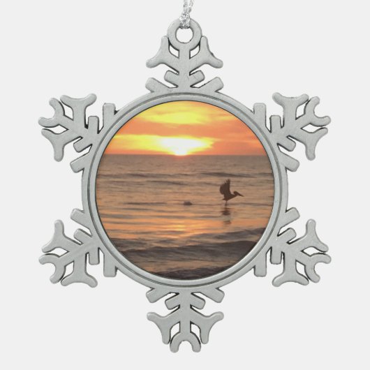 Siesta Beach herinneringen voor kerstmis Tin Sneeuwvlok Ornament (Voorkant)