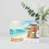Siesta Beach USA Briefkaart (Staand voorkant)
