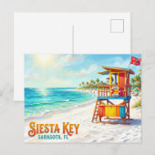 Siesta Beach USA Briefkaart (Voorkant / Achterkant)