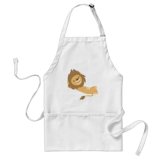 Siesta! Cute Cartoon Lion Standaard Schort (Voorkant)