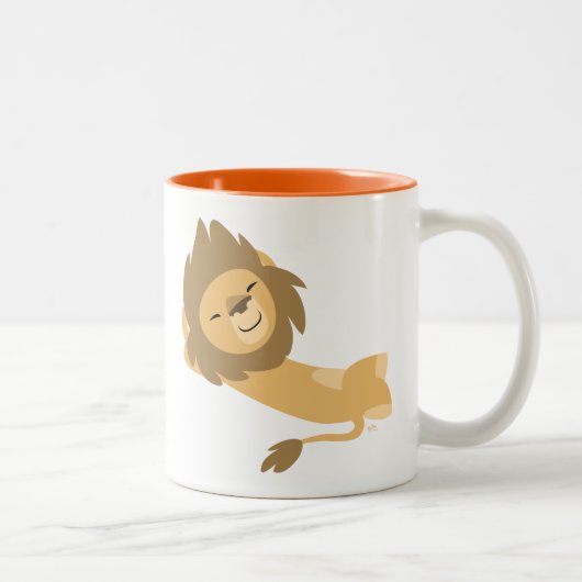 Siesta! Cute Cartoon Lion Tweekleurige Koffiemok (Rechts)