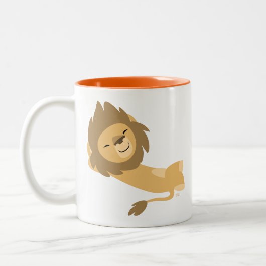 Siesta! Cute Cartoon Lion Tweekleurige Koffiemok (Links)