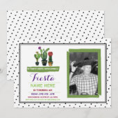 Siesta Fiesta Birthday Party Cactus Photo Invite Kaart (Voorkant / Achterkant)