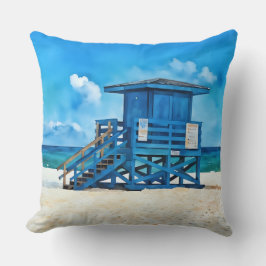 Siesta Key Beach Blauwe Reddingstorens Kussen