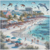 Siesta Key Beach Florida 3 inch Vinyl Sticker (Voorkant)