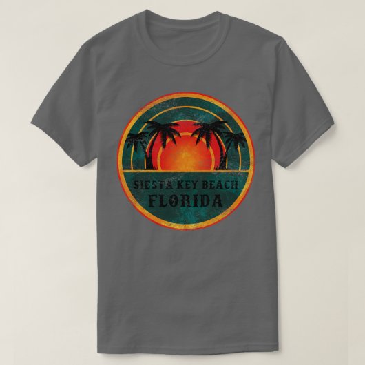 Siesta Key Beach Florida Beach  Retro Sunse T-shirt (Design voorkant)