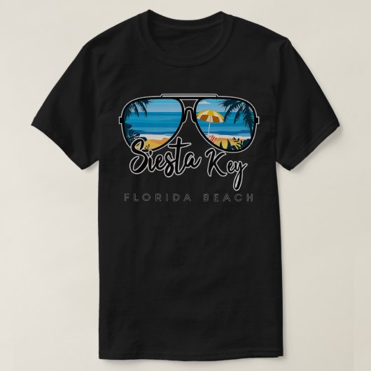 Siesta Key Beach Florida Palm Tree Sunbril Souv T-shirt (Design voorkant)
