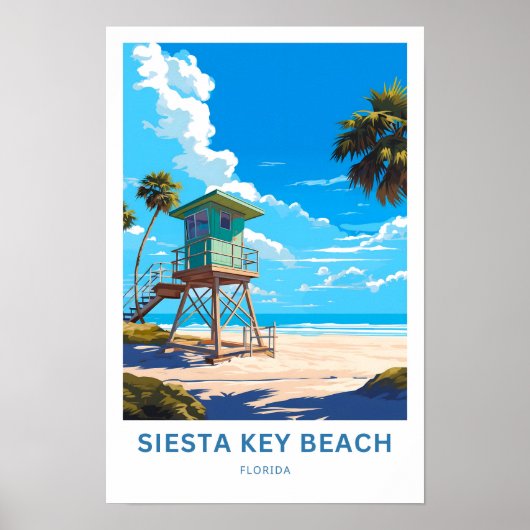Siesta Key Beach Florida Reisprint Poster (Voorkant)