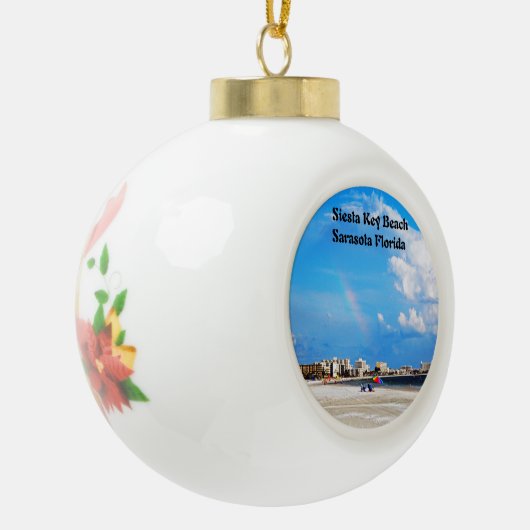 Siesta Key Beach Keramische Bal Ornament (Links)