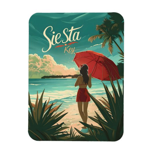Siesta Key Beach Reisadvertentie Magneet (Verticaal)