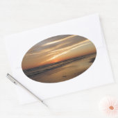 Siesta Key Beach Sunset Ovale Sticker (Envelop)