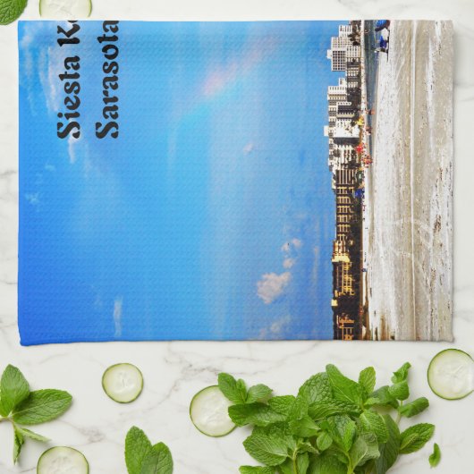 Siesta Key Beach Theedoek (Gevouwen)