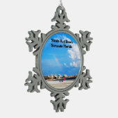 Siesta Key Beach Tin Sneeuwvlok Ornament (Links)