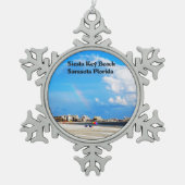 Siesta Key Beach Tin Sneeuwvlok Ornament (Voorkant)