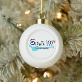 Siesta Key Community-versiering met boomontwerp Keramische Bal Ornament