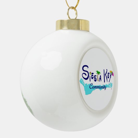 Siesta Key Community-versiering met boomontwerp Keramische Bal Ornament (Links)