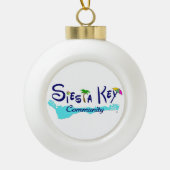 Siesta Key Community-versiering met boomontwerp Keramische Bal Ornament (Voorkant)