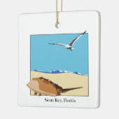 Siesta Key, FL Hoefijzer Krab Seagull Beach Keramisch Ornament (Links)