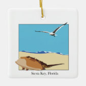 Siesta Key, FL Hoefijzer Krab Seagull Beach Keramisch Ornament (Voorkant)