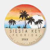 Siesta Key Florida Beach Retro Sunset Souvenir 80s Magneet (Voorkant)
